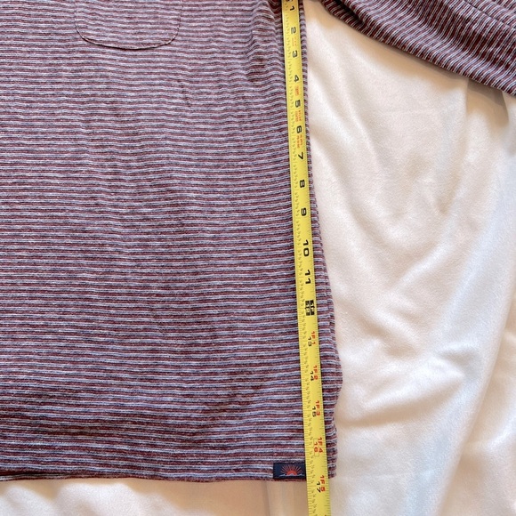 Faherty Organic Cotton Long Sleeve Striped Polo Shirt Size Large - Picture 10 of 11